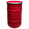 US Roto Molding 55 Gallon Plastic Drum SS-OH-55 - Open Head with Plain Lid - Bolt Ring - Red