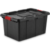 Sterilite Industrial Tote 14669004 - Black/Racer Red 27 Gal. 30-1/2"L x 20-5/8"W x 15-1/4"H - Pkg Qty 4