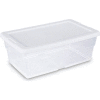 Sterilite 6 Quart 16428012 Clear Storage Tote with White Lid 13-5/8" x 8-1/4" x 4-7/8" - Pkg Qty 12