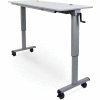 Luxor Adjustable Height Flip Top Table w/ Crank Handle - 60" - Gray