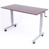 Luxor Standing Desk - Crank Adjustable Height - 59"L x 29-1/2"W - Walnut
																			