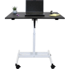 Luxor Stand Up Desk - Crank Adjustable Height - 23-5/8"L x 39-3/8"W - Black Top w/ White Frame