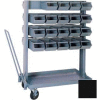 Stackbin® Small Mobile Steel Hopper Bin Unit, 37"W X 21"D X 50-1/2"H, 40 Steel Bins, Black