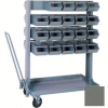 Stackbin® Small Mobile Steel Hopper Bin Unit, 37"W X 21"D X 50-1/2"H, 40 Steel Bins, Gray