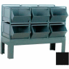 Stackbin® Steel Hopper Bin Stackrack Unit, 42-1/4"W X 20-1/2"D X 32"H, 6 Steel Bins, Black