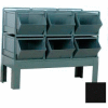 Stackbin® Steel Hopper Bin Stackrack Unit, 51-1/4"W X 24"D X 37"H, 6 Steel Bins, Black
