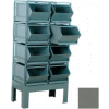 Stackbin® Pre-Built Roller Bearing Unit, 34-1/2"W X 24"D X 59"H, 8 Steel Bins, Gray