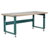Stackbin Workbench, 4000 Series, Ash Butcher Block Square Edge, 48"W X 36"D, Gray