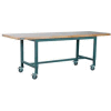 Stackbin 1012 Series Workbench W/ Ash Square Edge Top, 96"W x 36"D, Gray