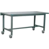 Stackbin 1012 Series Workbench W/ Steel Square Edge Top, 48"W x 30"D, Gray