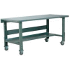 Stackbin 3512 Series Workbench W/ Steel Square Edge Top, 60"W x 36"D, Black