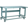Stackbin 2500 Series Workbench W/ Steel Square Edge & Power Lift, 72"W x 30"D, Gray