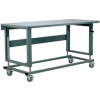 Stackbin 2500 Series Workbench W/ Steel Square Edge Top, 72"W x 30"D, Gray