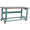 Stackbin 2500 Series Workbench W/ Hardboard Top & Power Lift, 48"W x 30"D, Black