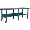 Stackbin 3512 Series Workbench W/ Hardboard Over Steel Top, 96"W x 36"D, Black