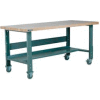 Stackbin 3512 Series Workbench W/ Maple Square Edge Top, 48"W x 36"D, Black