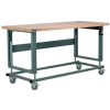 Stackbin 2500 Series Workbench W/ Maple Square Edge Top, 60"W x 30"D, Black