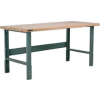 Stackbin 3505 Series Workbench, Maple Butcher Block Square Edge, 72"W x 30"D, Blue