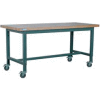 Stackbin 1012 Series Workbench W/ Maple Square Edge Top, 72"W x 36"D, Black