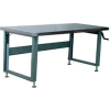 Stackbin Workbench, 4000 Series, Hardboard Over Stainless, 72"W X 36"D, Black