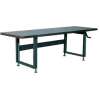 Stackbin Workbench, 4000 Series, Hardboard Over Stainless, 96"W X 36"D, Black