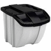 Suncast BH188810 18 Gallon Stacking Hopper Bin, Gray w/Black Lid, Price Each, Sold In Pack of 4 - Pkg Qty 4