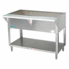 Coldpan Table, 31.812"L 2-Pan Size, S/S Open Base w/Undershelf