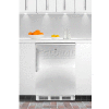 Summit-Built-In Undercounter Refrigerator-Freezer, White, S/S Door, Lock