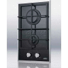 Summit GC2BGL - 2-Burner Gas-On-Glass Cooktop, Sealed Burners, Cast Iron Grates