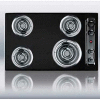Summit-30"W 220V Electric Cooktop, Black Porcelain Finish