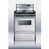 Summit-Deluxe 220V Electric Range, Slim 24"W, Stainless Steel Doors