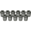 ER20 5/32"-1/2" by 32nds 12 Piece Coolant Sealed Collet Set, Alloy Steel, Tested to 2000 PSI