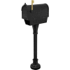 Berkshire Mailbox, 3" Fluted Pole, Black, 9"W x 9-3/4"D x 16"H Mailbox Dim.