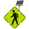 2180-00214 BlinkerSign® Flashing LED Pedestrian Crossing Sign W11-2, 30"W, Solar