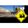 2180-05476 BlinkerSign® Flashing LED "Forklift Symbol" Sign, 30"W, Yellow, Solar