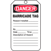 Accuform TAB104PTP Danger Barricade Tag, RP-Plastic, 25/Pack