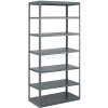 Tri-Boro Offset Sturdi-Frame Open Shelving Unit 36"W x 18"D x 75"H, 7 Shelves, 18 Ga., Dark Gray