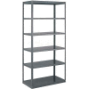Tri-Boro Offset Sturdi-Frame Open Shelving Unit 48"W x 18"D x 75"H, 6 Shelves, 18 Ga., Dark Gray