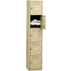 Tennsco Box Locker BK5-121812-A-MGY - Five Tier No Legs 1 Wide 12 x 18 x 12 Unassembled, Medium Gray