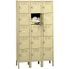 Tennsco Box Locker BS5-121212-3-BLK - Five Tier w/Legs 3 Wide 12 x 12 x 12, Assembled, Black