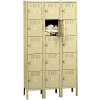 Tennsco Five Tier 15 Door Box Locker With Legs, 12"Wx15"Dx12"H, Sand, Assembled