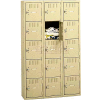 Tennsco Five Tier 15 Door Box Locker, 12"Wx15"Dx12"H, Light Gray, Assembled