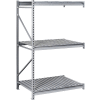Tennsco Bulk Storage Rack - 48"W x 36"D x 84"H - Add-On - 3 Shelf Levels - Steel Deck - Light Gray