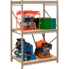 Tennsco Bulk Storage Rack - 48"W x 48"D x 84"H - Starter - 3 Shelf Levels -Wood Deck - Sand