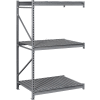 Tennsco Bulk Storage Rack - 96"W x 24"D x 84"H - Add-On - 3 Shelf Levels - Steel Deck - Medium Gray