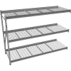 Tennsco Bulk Storage Rack - 96"W x 36"D x 120"H - Add-On - 3 Shelf Levels - Wire Deck - Medium Gray
