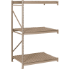 Tennsco Bulk Storage Rack - 96"W x 48"D x 120"H - Add-On - 3 Shelf Levels - Steel Deck - Sand