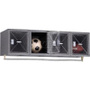 Tennsco Single Tier 4 Door C-Thru Wall Mount Box Locker, 12"Wx18"Dx12"H, Putty, Assembled