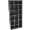 Tennsco 18 Door Welded Cubby Locker, 34-1/2"Wx13-1/2"Dx78"H, Medium Gray, Assembled