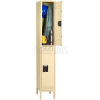 Tennsco Steel Locker DTK-121830-1-MGY - Double Tier w/Legs 1 Wide 12x18x30, Unassembled, Medium Grey